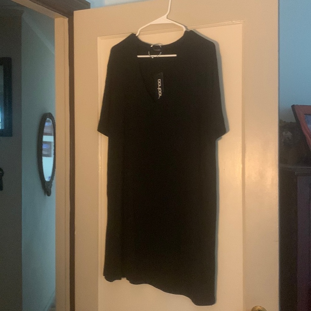 Pans o ring choker plunge t shirt dress